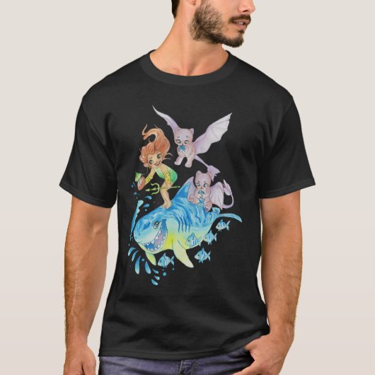 この娘はお父さんと釣りをするのが好き Tシャツ (正面)