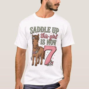 この娘はもう7歳 馬 誕生日Tシャツ Tシャツ