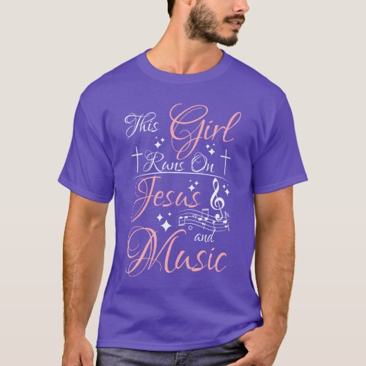 この娘はイエスと音楽友達でできている Tシャツ (正面)