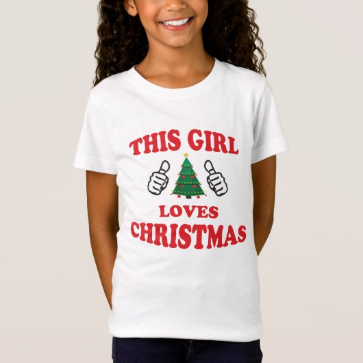 この娘はクリスマスが大好きだ Tシャツ (正面)