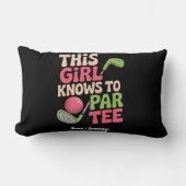 この娘はゴルフの贈り物をおもしろい分遊かっている ランバークッション (正面)