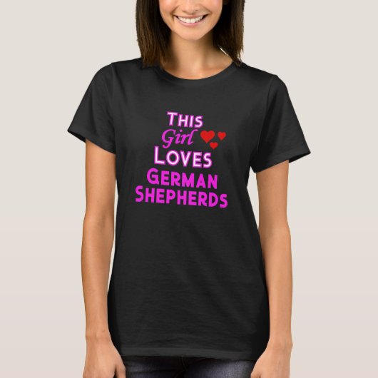 この娘はドイツの羊飼いが大好き Tシャツ (正面)