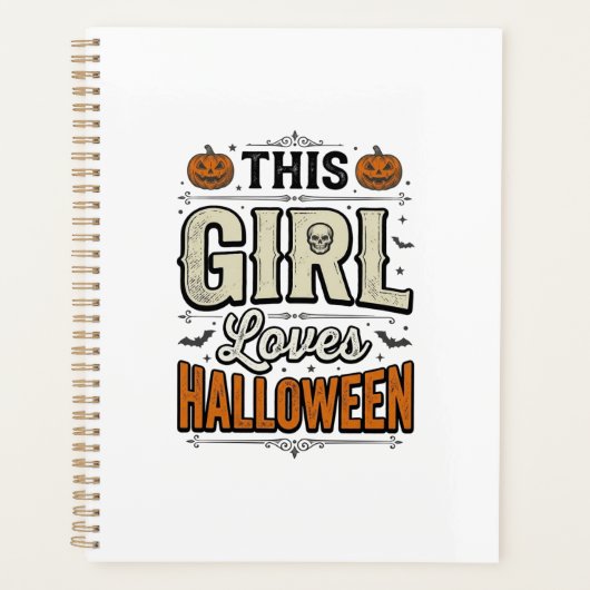 この娘はハロウィンが大好き ヴィンテージTシャツデザイン_1 プランナー手帳 (正面)
