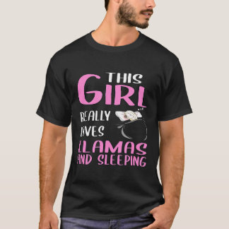 この娘はラマと寝るのが大好き Tシャツ