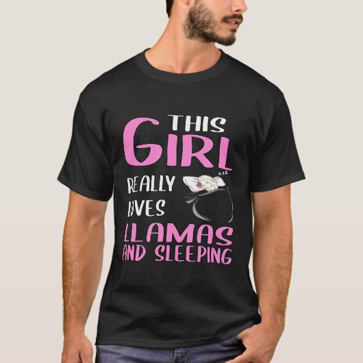 この娘はラマと寝るのが大好き Tシャツ (正面)