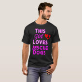 この娘はレスキュー犬が大好き 犬好きさんへのプレゼント Tシャツ (正面フル)