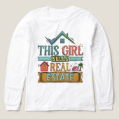 この娘は不動産を売ってる 不動産屋ギフトTシャツ トライブレンドＴシャツ (デザイン正面)