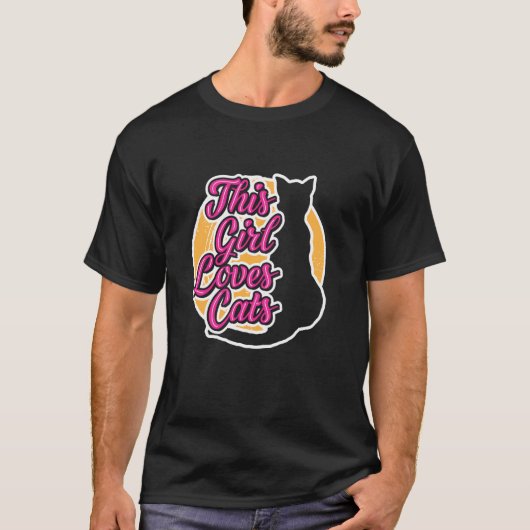 この娘は猫が大好き Tシャツ (正面)