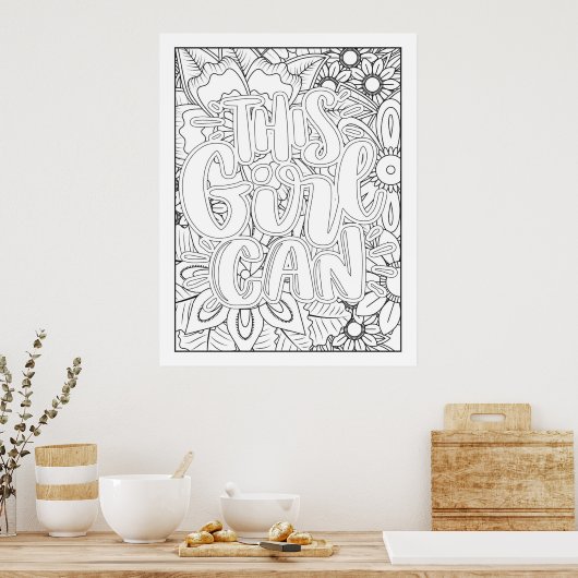 この娘は自分で色を付けることができる ポスター (キッチン)