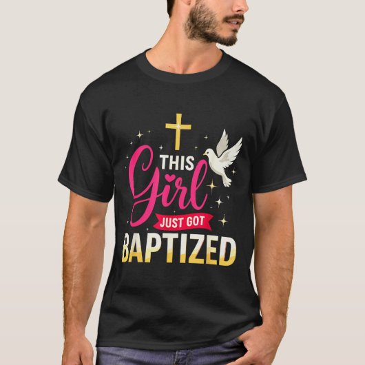 この娘、洗礼を受けました Tシャツ 少女 洗礼 (正面)