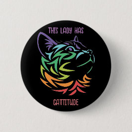 この婦人は毅然としている 缶バッジ