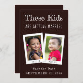 この子たちは結婚した写真を黒おもしろいく セーブザデート (正面/裏面)