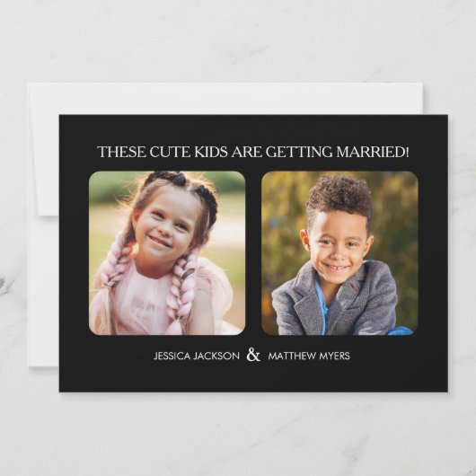 この子どもたちは結婚した子供時代の写真を撮ろうとしている 招待状 (正面)