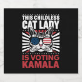 この子どものいないキャットレディはカマラ2024に投票している ビールラベル (シングルラベル)