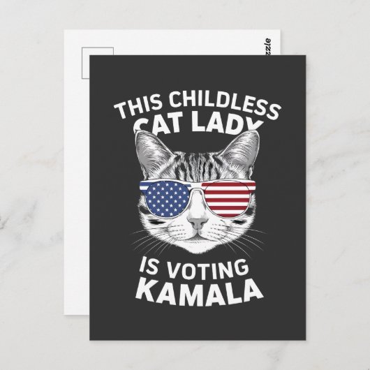この子どものいないキャットレディは、カマラ選挙に投票している ポストカード (正面/裏面)