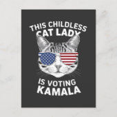 この子どものいないキャットレディは、カマラ選挙に投票している ポストカード (正面)