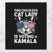 この子どものいないキャットレディは、カマラ選挙に投票している ワインラベル (シングルラベル)