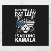 この子どものいないキャットレディは、Kamala-Harris 24に投票している ビールラベル (シングルラベル)