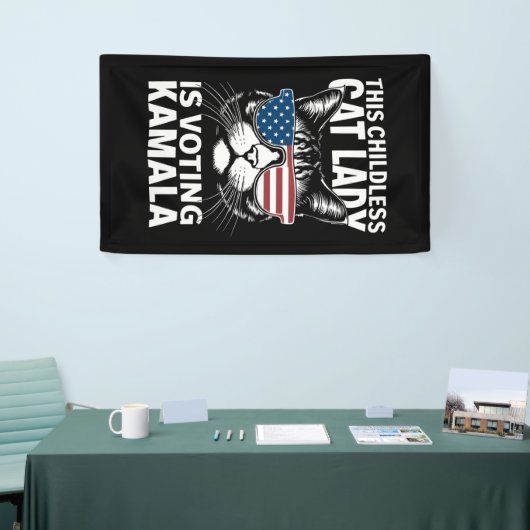 この子どものいないキャットレディは、Kamala-Harris 24に投票している 横断幕 (トレードショー)