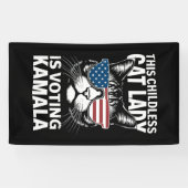 この子どものいないキャットレディは、Kamala-Harris 24に投票している 横断幕 (横)