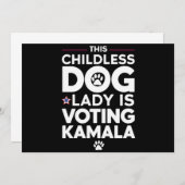 この子どものいない犬の女性がカマラ選挙に投票している 招待状 (正面/裏面)