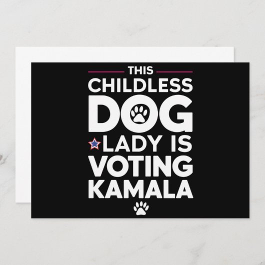 この子どものいない犬の女性がカマラ選挙に投票している 招待状 (正面/裏面)