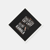 この子どものいない猫レディは、カマラに投票している スタンダードカクテルナプキン (角)