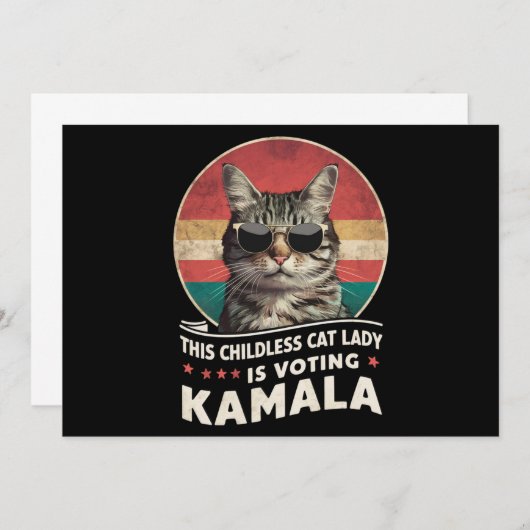 この子どものいない猫レディは、カマラに投票している 招待状 (正面/裏面)