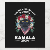 この子どものいない猫レディーズレディはカマラに投票している ワインラベル (シングルラベル)