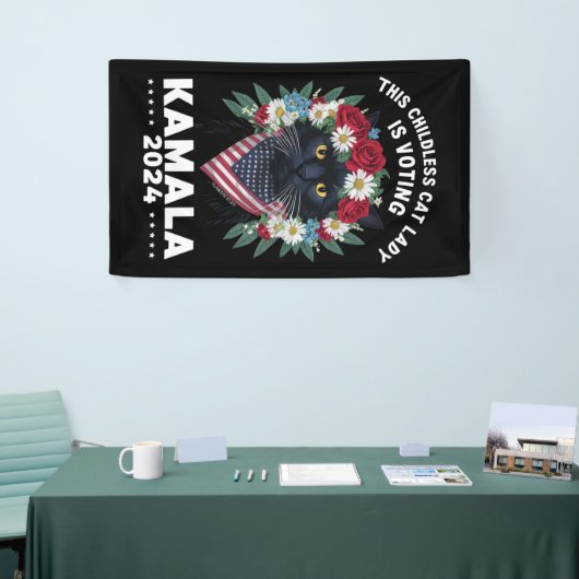 この子どものいない猫レディーズレディはカマラに投票している 横断幕 (トレードショー)