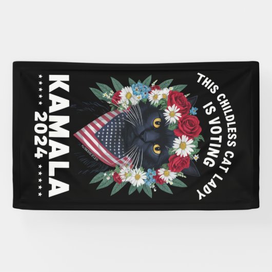 この子どものいない猫レディーズレディはカマラに投票している 横断幕 (横)