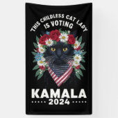 この子どものいない猫レディーズレディはカマラに投票している 横断幕 (縦)