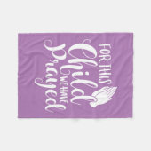 この子のために祈我々は手祈を持つ フリースブランケット (正面(横))