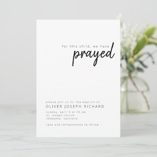 この子のために私たちはバプテスマ祈スの招待状を持つ 招待状 (スタンド正面)