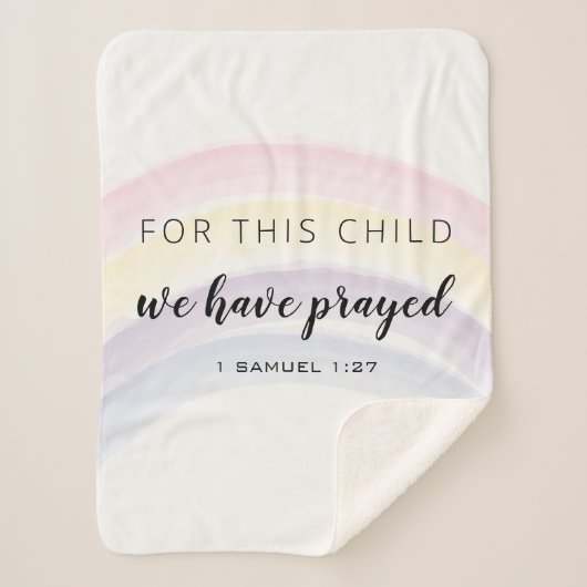 この子のために私たちはレインボー祈ベビーガールを持っている シェルパブランケット (正面)