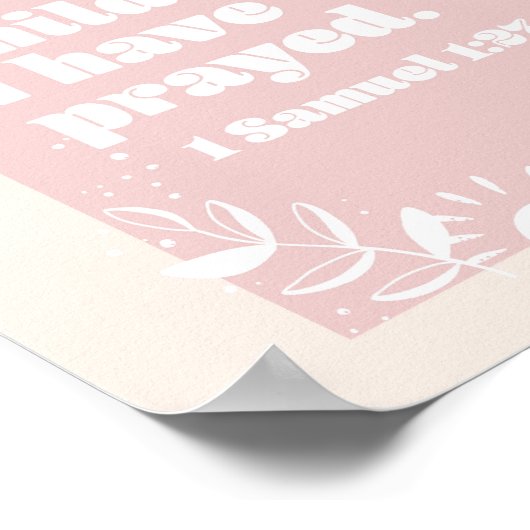 この子のために私たちは持っ祈ている。-1サムエル1:27ボホ ポスター (角)