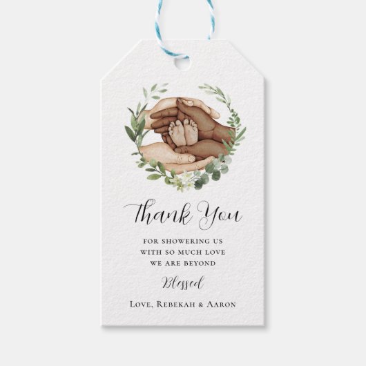 この子のために私たちは祈メッセージカードだ ギフトタグ (正面)