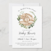 この子のために私たちは赤ちゃん祈シャワー招待状を持っている 招待状 (正面)