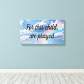 この子のために私たち祈子供部屋ベッドルームウォールアート キャンバスプリント (インサイチュ (ウッドフロア))