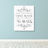 この子のために私は祈聖なる書物、 経典引用文 キャンバスプリント (インサイチュ (ウッドフロア))