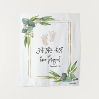 この子のために私達は聖書祈の聖句を持っている タペストリー