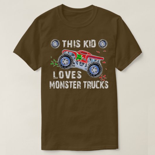 この子はモンスタートラックが大好き Tシャツ (デザイン正面)