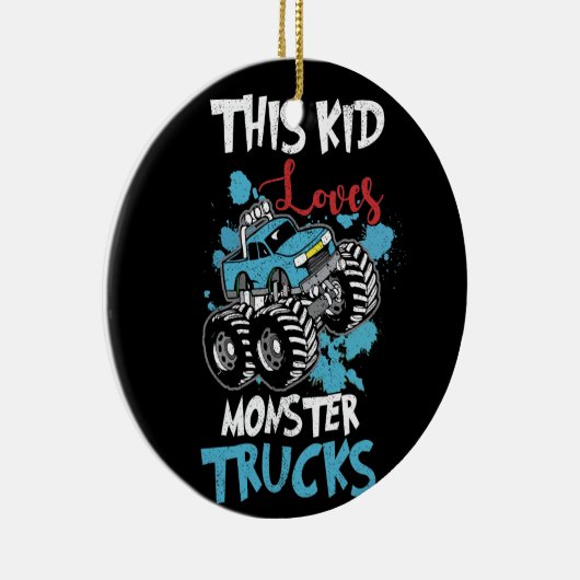 この子はモンスタートラックが好き セラミックオーナメント (右)