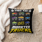 この子はモンスター・トラックの男の子と女の子が大好き クッション (ブランケット)
