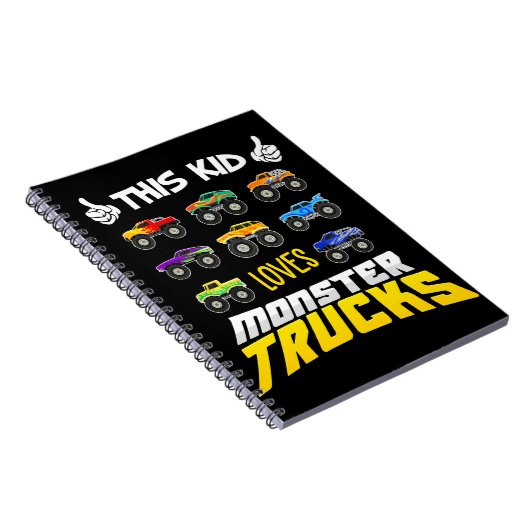 この子はモンスター・トラックの男の子と女の子が大好き ノートブック (右側)