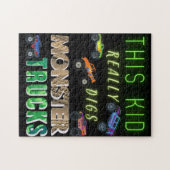 この子は本当にモンスタートラックを消化する ジグソーパズル (横)