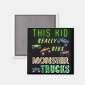 この子は本当にモンスタートラックを消化する マグネット (正面/裏面)