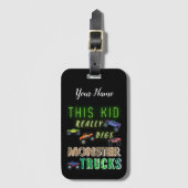 この子は本当にモンスタートラックを消化する ラゲッジタグ (正面縦)