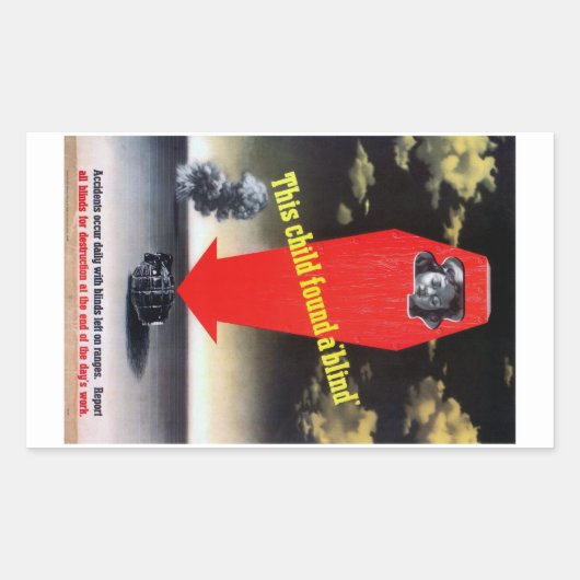 この子は盲人を見つけた 長方形シール (正面)