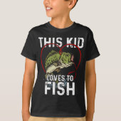 この子は魚が大好き魚釣り漁師 Tシャツ (正面)